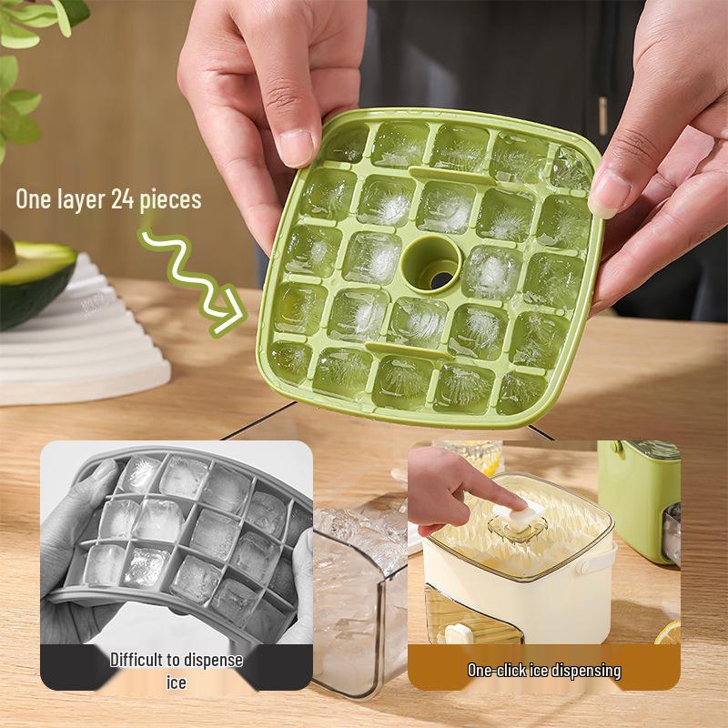 Food Grade Ice Cube Tray & Mold Set with Ice Bucket for Household Use