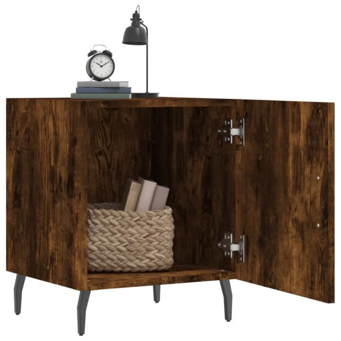 VidaXL Table de chevet chêne fumé 40x40x50 cm bois d'ingénierie 827606