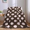 Mokka Stippen Flanellen Deken Warm Zacht Halloween Kerst Bank Warm Gezellig Decoratief Decor Cadeau voor Elk Seizoen