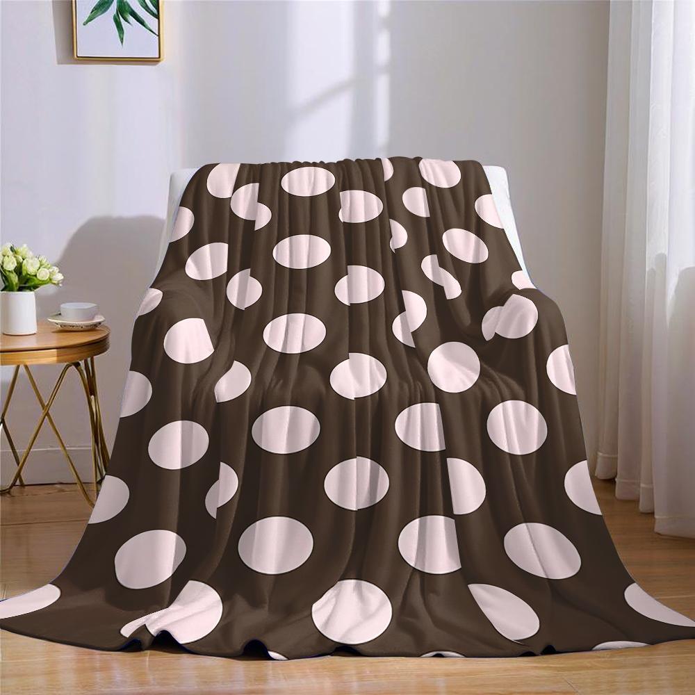 Mokka Stippen Flanellen Deken Warm Zacht Halloween Kerst Bank Warm Gezellig Decoratief Decor Cadeau voor Elk Seizoen