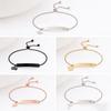 Adjustable Stainless Steel Bracelet with Laser Engraved Butterfly and Curved Plate