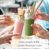 12mm Metal Boba Straws Reusable Bubble Tea Straws Reusable Jumbo Smoothie Straws 304 Stainless Steel Cocktail Drinking Straws