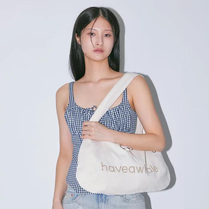 cotton baguette eco bag (WH)