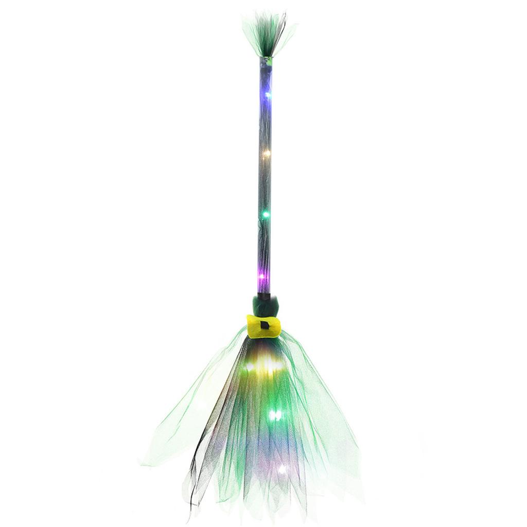 Glowing Halloween Led Broom Decorative Ornament Decorative Crafts Supplies for Festival Holiday Costume Cosplay Props