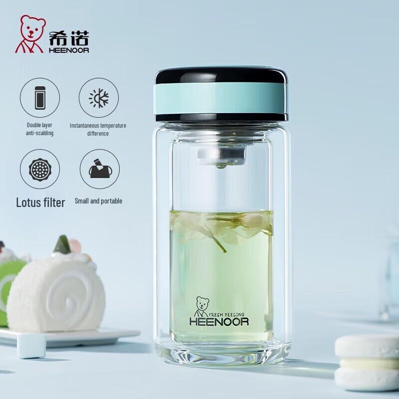 Xinuo Double Wall Glass Tea Cup with Infuser