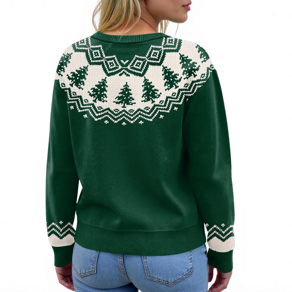 Women'S Christmas Sweater Cute Fun Christmas Sweater Fall And Winter Long Sleeve Knitted Sweater