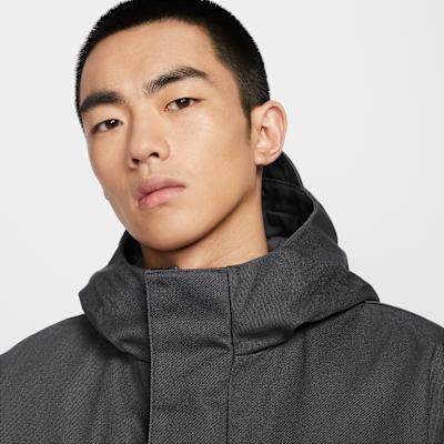 Nike Puffer Jackets Men's Coal Black Hooded Moderate