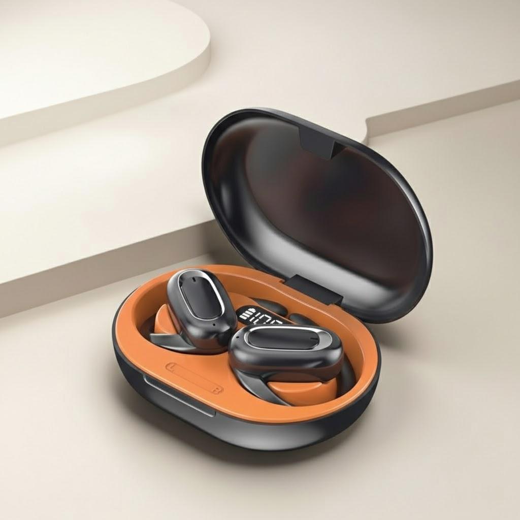 

Open Ear Bluetooth 53 Wireless Earbuds 3D Bass Sound Battery Indicator USB Charging IPX5 Waterproof Sports Headphones чорний