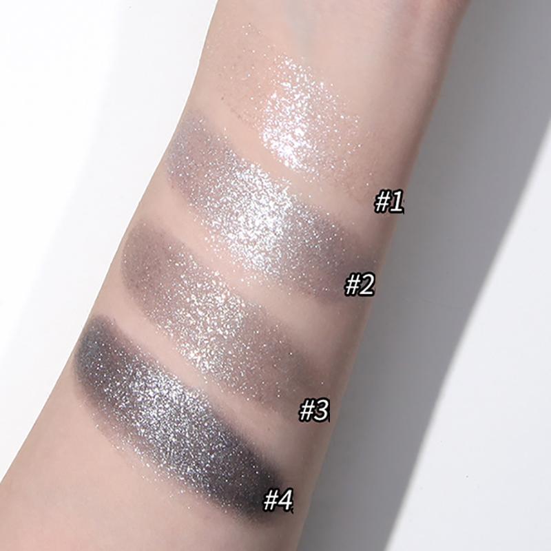 Glitter Punk Smoky Nero Ombretto Trucco Palette Metallico Argento Scuro Ombretto Illuminante Pigmenti Perlescenti Cosmetici