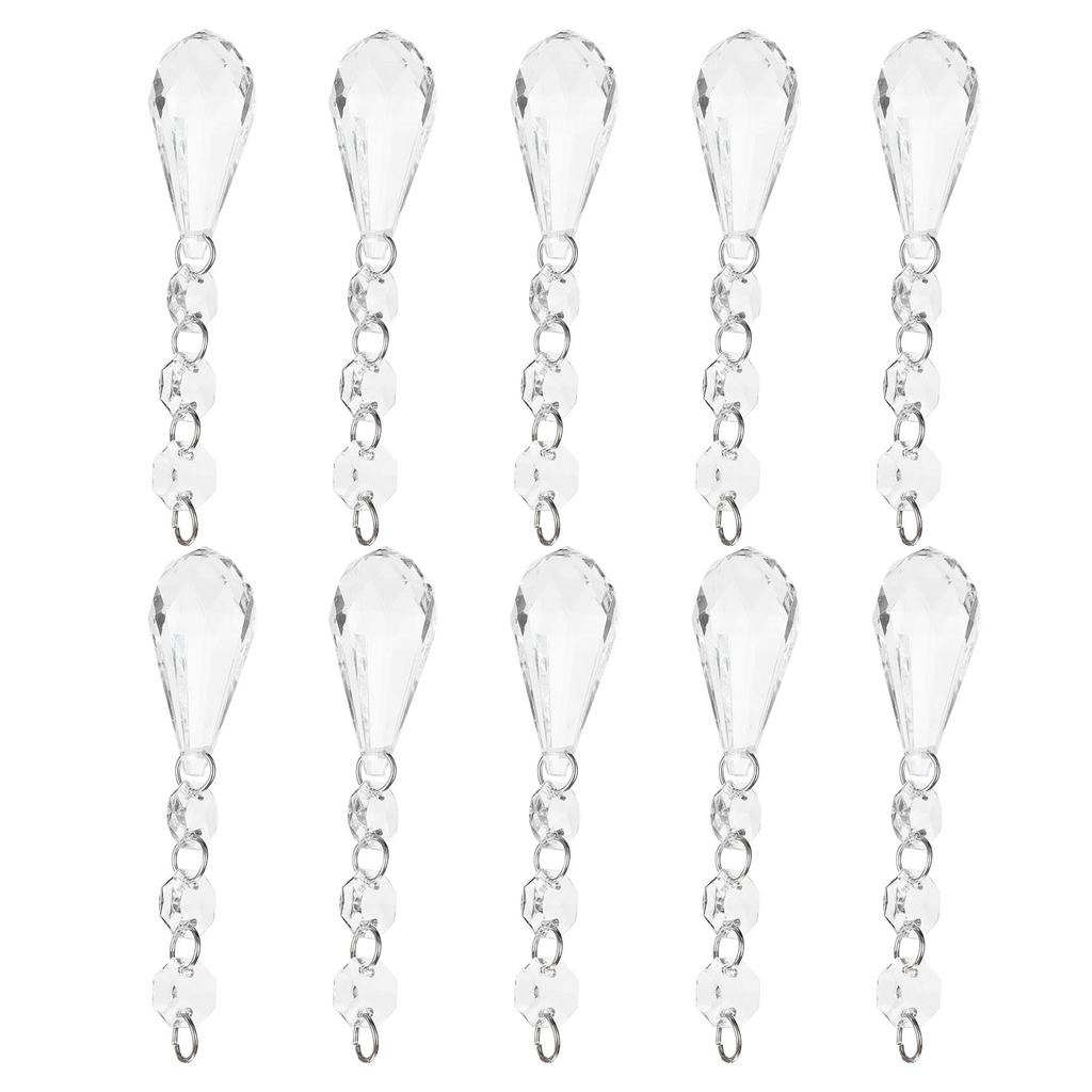 10pcs   Bag Acrylic Teardrop Chandelier Pendant Hanging Beads Ceiling Lamp Decoration