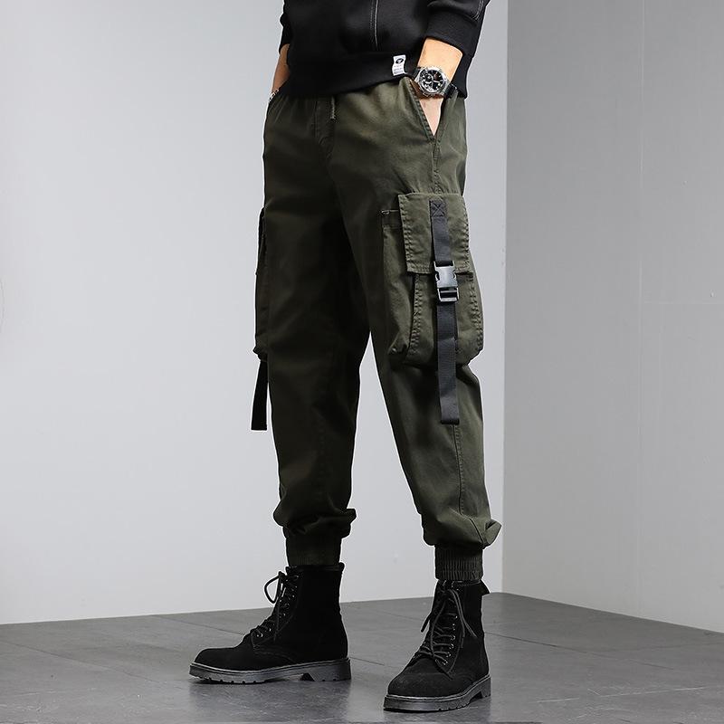 Autumn and Winter Men's Casual Tooling Harlan Pants Men's Trend Tied Feet Large Size Tooling Trousers Men's American Tooling Trousers