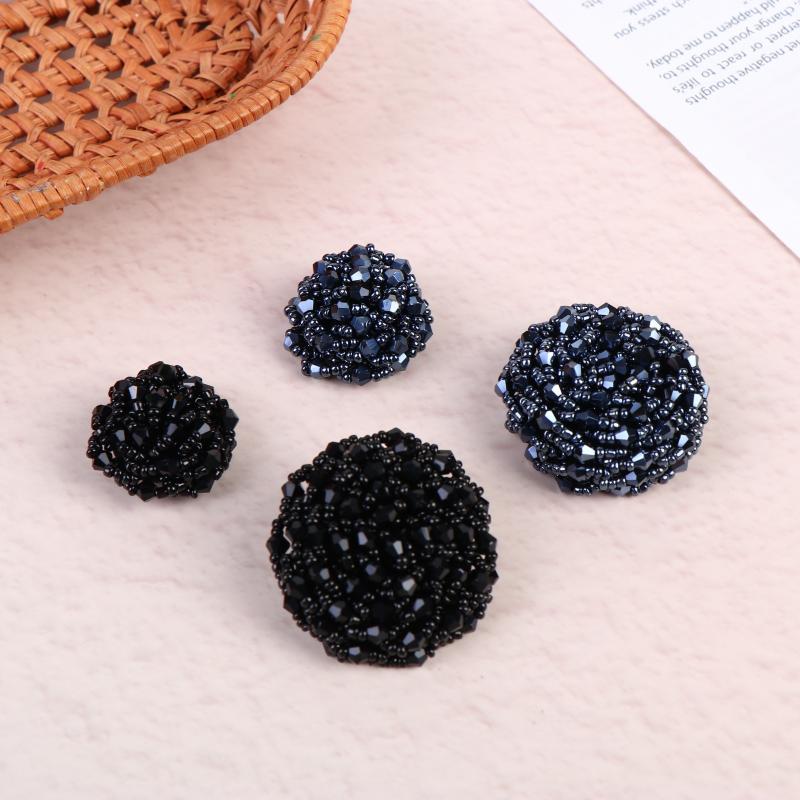 3Pcs 3cm/4.3cm High Quality Fashion Bead Button Pearl Crystal Decoration Buckle Corsage Accessories Apparel Coat Button