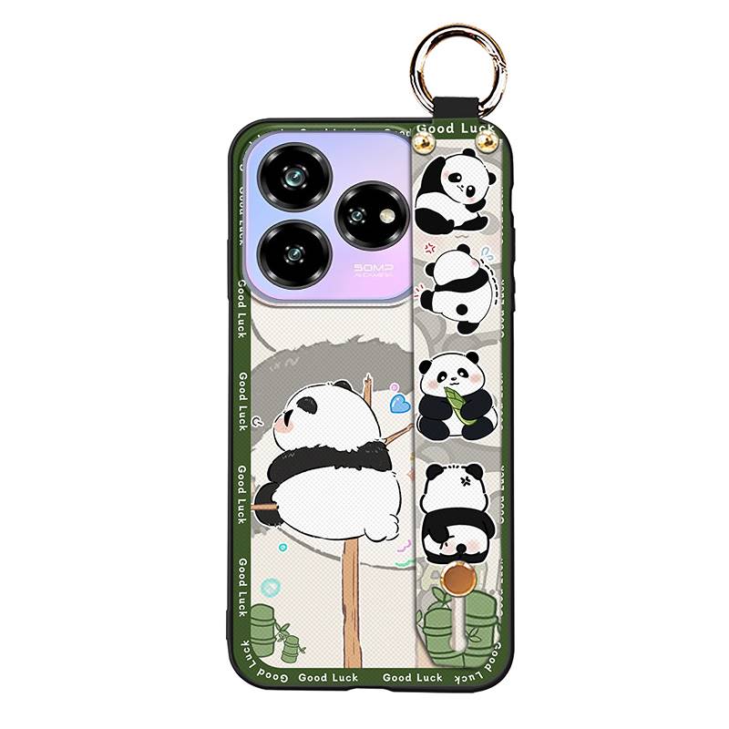 Silicone Wristband Phone Case For ZTE Blade V60 Design/Axon 60 Lite Protective Fashion Design Durable Phone Holder Panda
