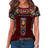 2025 Bohemian Print Women's Summer Short Sleeve Round Neck T-Shirt