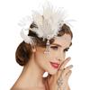 1920s Feather Headband with Rhinestones: Bachelorette Party & Masquerade Accessory