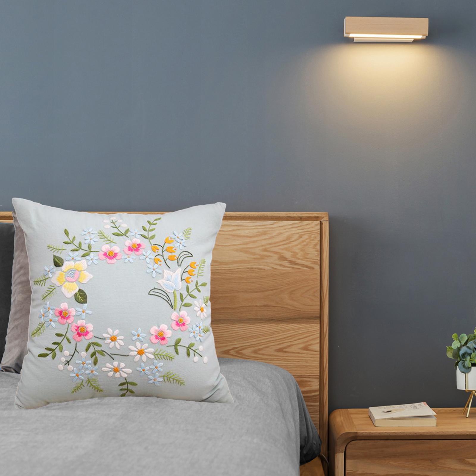 Набор для вышивания наволочек своими руками Тканевый комплект наволочек Цветные нитки Крестик светло-синий 7100₽