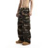 vintage High Street Loose Straight Large Pocket Camouflage Fashion Brand All-Match Overalls Men's and Women's High Waist Slimming Pants Fashion