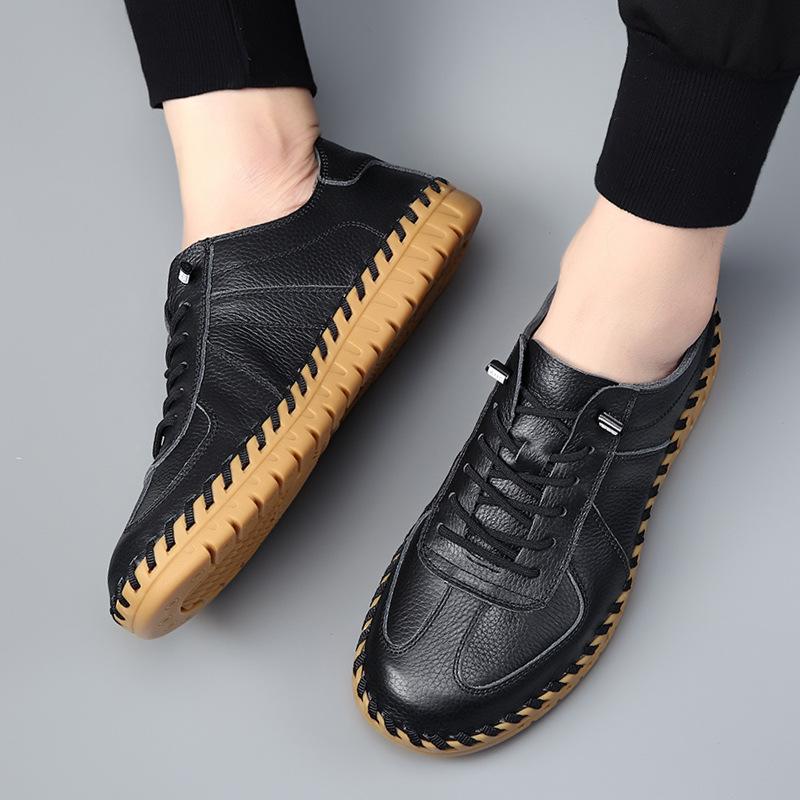 

[Патент] Мужские туфли Dexun из первого слоя коровьей кожи дышащие и впитывающие пот, туфли Doudou на мягкой подошве, без клея, ручной шов 44