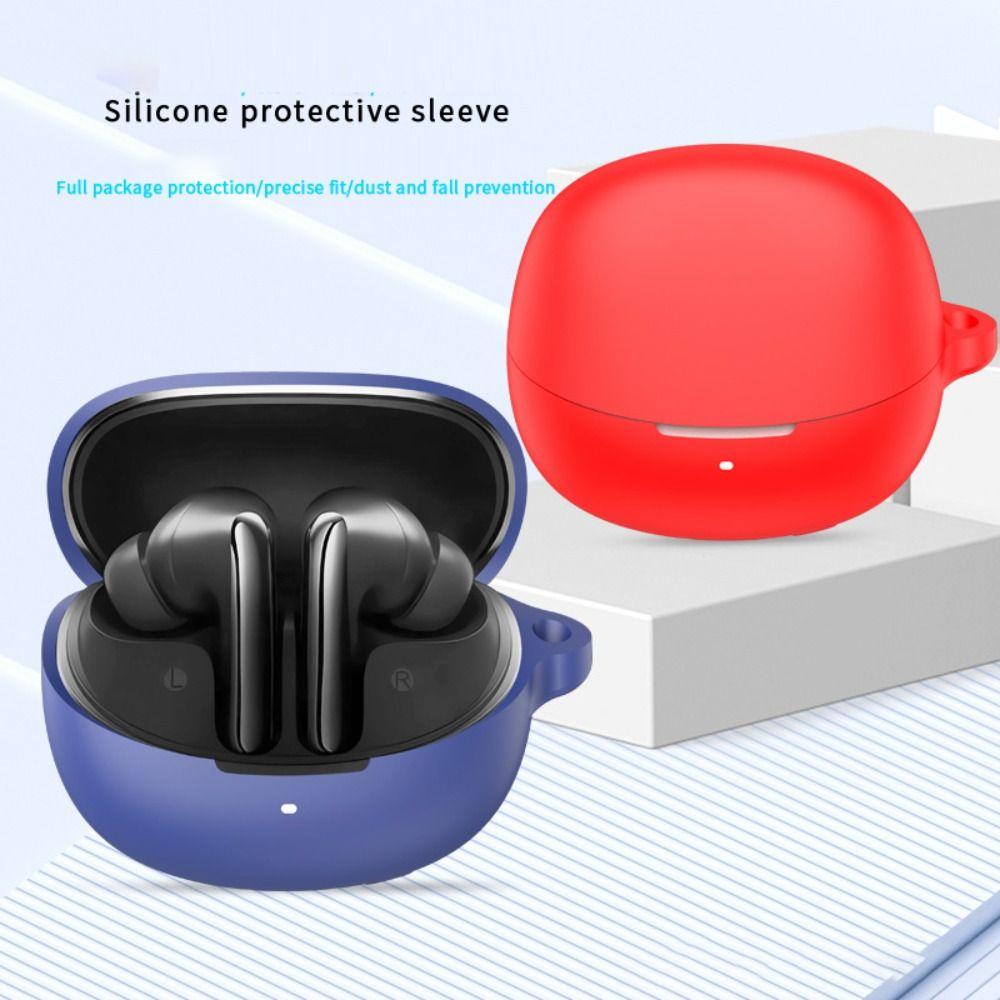 Anti-fall Earphone Case with Carabiner Dustproof Earbuds Cover Shockproof Anti Scratch Charging Box Shell for QCY MeloBuds N60