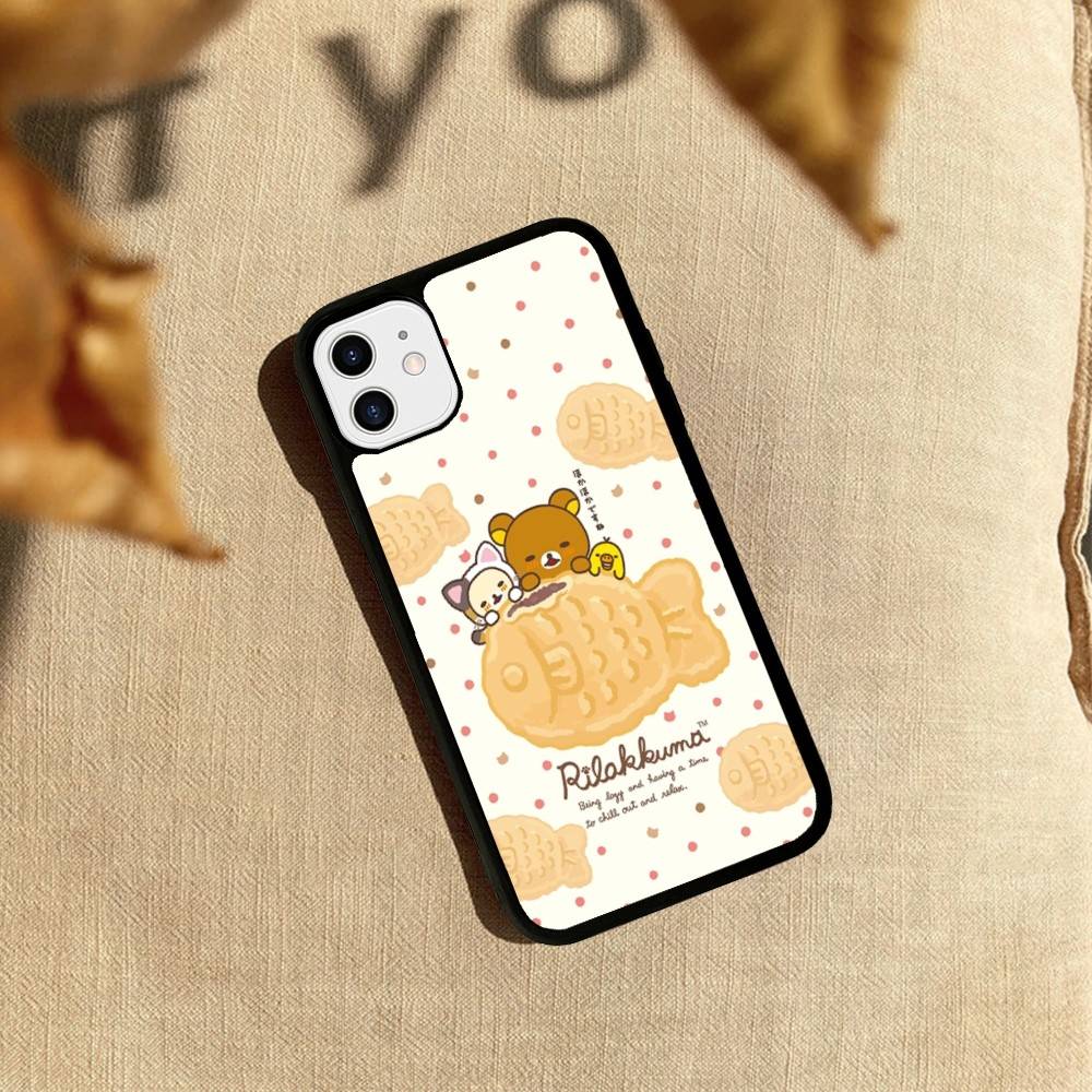 Rilakkuma Relaxed Bear For iPhone 17 16 Pro Max Air 15 14 13 12 Mini Plus 11 Hard PC+TPU Phone Back Cover