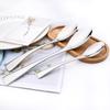 24pcs Black 304 Stainless Dinnerware Set Sharp Steak Knife Fork Coffee Spoon Cutlery Set Stainless Steel Flatware Silverware Kitchen Tableware