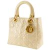 Dior Lady Dior Handbag Canage cream enamel Women Used