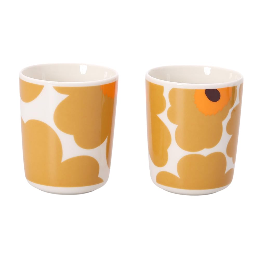 Marimekko OIVA UNIKKO Mugs, Set of 2, 250ml, 74952 182, Caramel [Parallel Import]