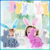 2Pcs Silicone Embossed Flower Bunny DIY Rabbit Cement Non Stick Candle Plaster Mould for Home Decor