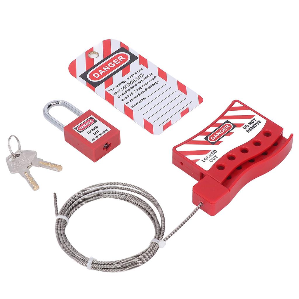 Lockout Tagout Cable Lock Stainless Steel Metal Adjustable Impact Resistant Adjustable Cable Lockout for Industry