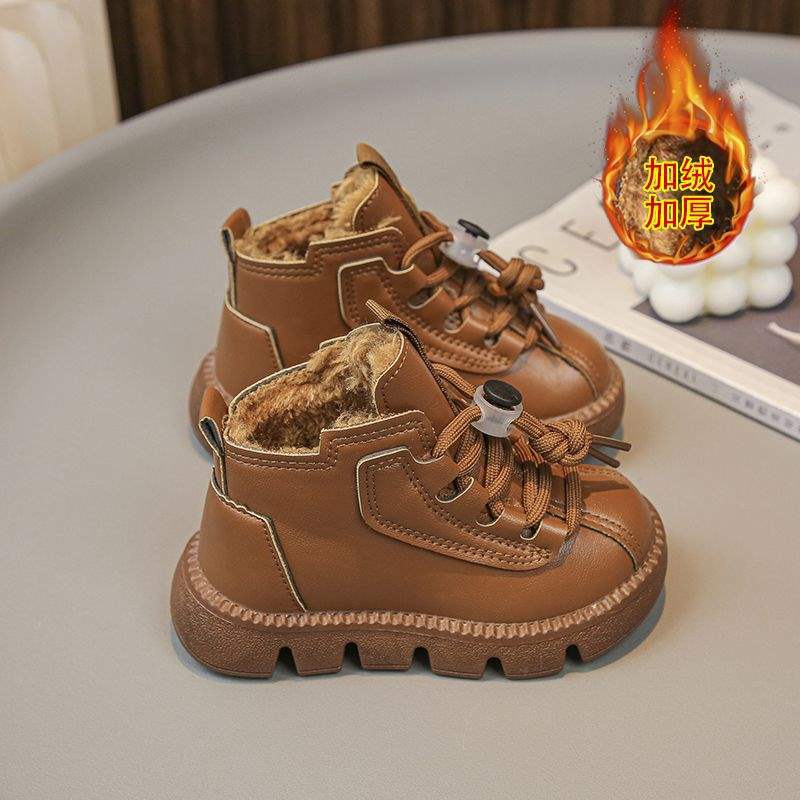 Children's Cotton Shoes Girls Martin Boots Boys Cotton Boots Piled Thickened Baby Cotton Shoes Winter Warm Snow Boots Short Boots