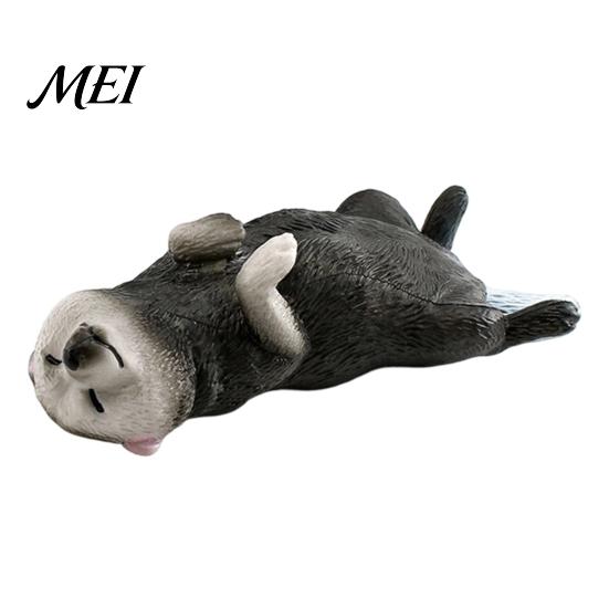 Decorative Dog Statue Simulated Sleeping Model, Realistic Lying French Bulldog Figurine, Mini Handcrafted Figurine PVC Animal Educational Toy