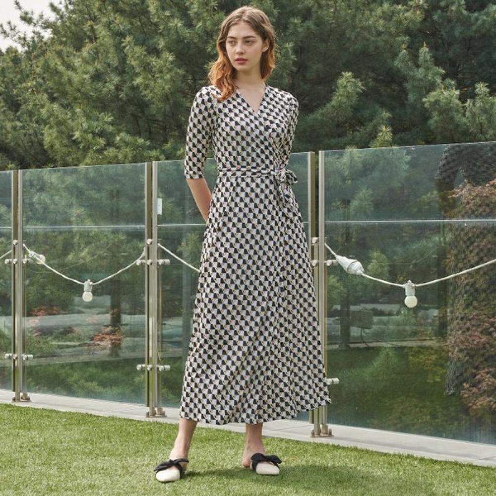 Lipbbam Creola Romona 3 4 Sleeve Maxi Long Wrap Dress Ldm10df01