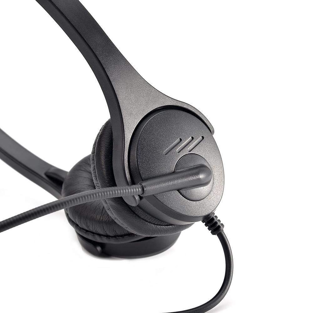 USB-kabelgebundenes Computerkopfhörer-Headset Freisprech-Binaural-Kopfhörer mit Mikrofon, Lautstärke- und Stummschalttaste für Büro-Callcenter