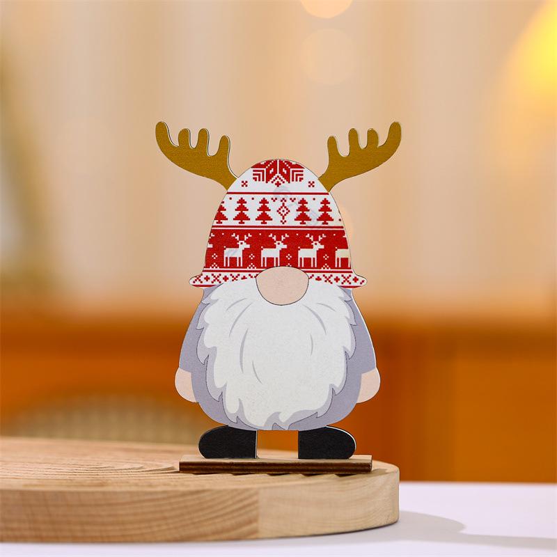 New Wooden Christmas Festival Decoration: Creative Faceless Old Man Ornaments for Dressing Table