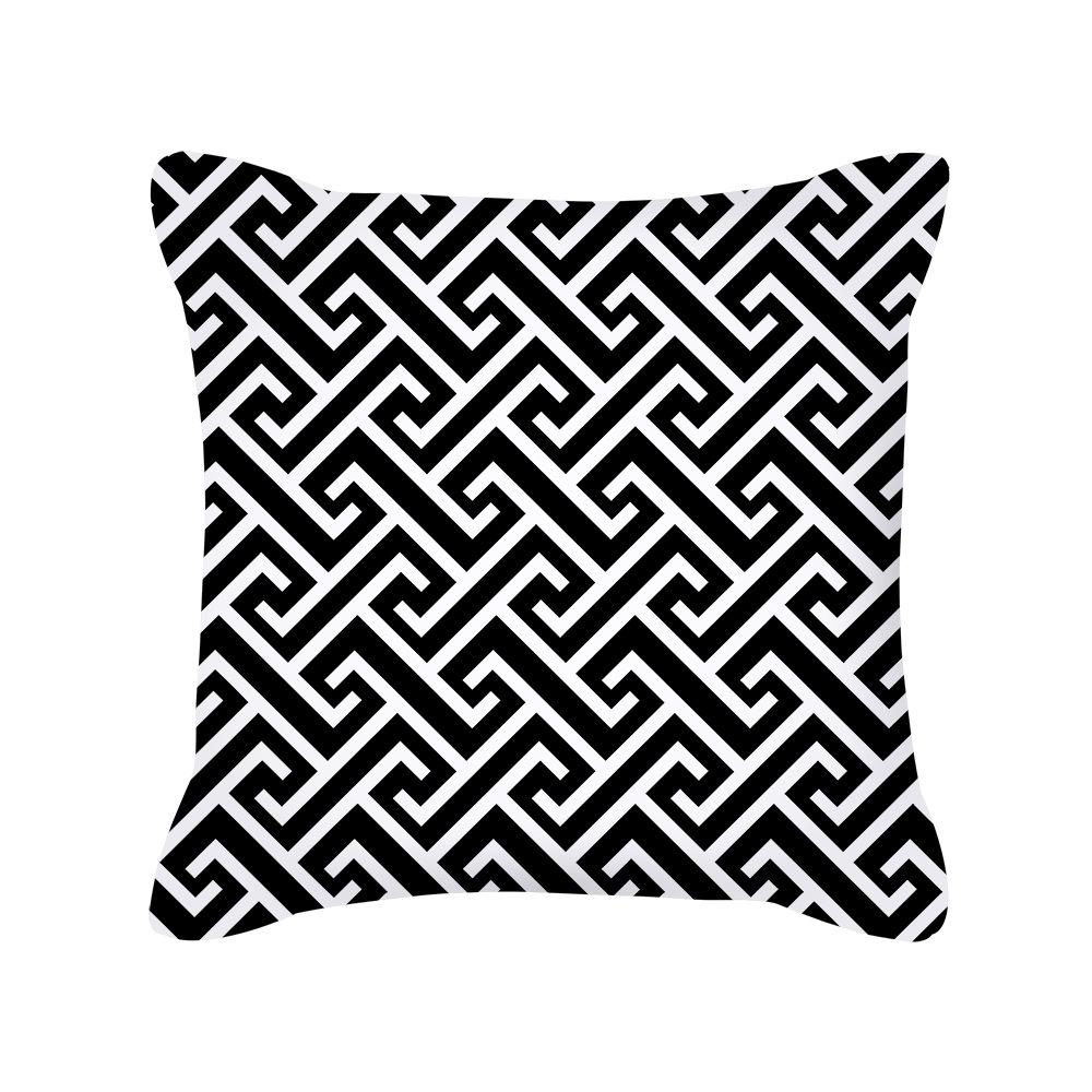 Furniture Life Peach Skin Velvet Pillow Cover Nordic Style Geometric Pattern Office Sofa Cushion Cover