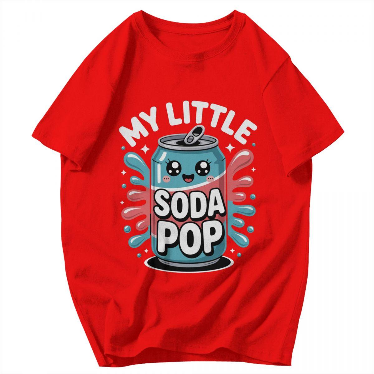 Мужская футболка Мой маленький газированный напиток Винтажная Хлопок Y2K Графическая С круглым вырезом Унисекс Топы Футболки S