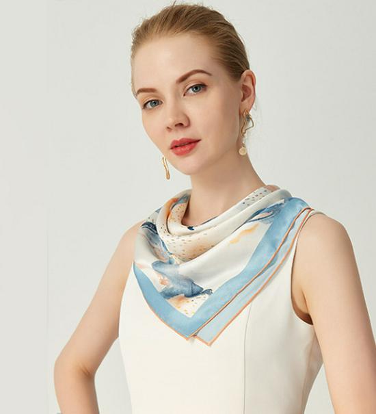 Luxury Mulberry Silk 70cm Square Scarf - Perfect Custom Gift for Mother's Day or Teacher's Day