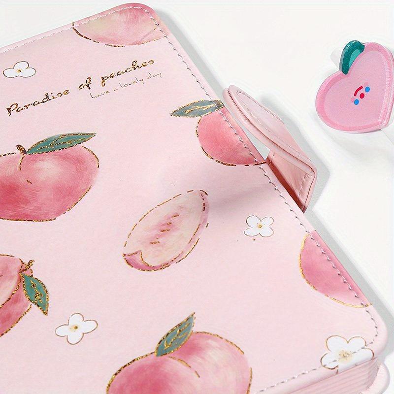 1 Piece of Peach-colored Notebook. It's an A5-sized Notebook with a Magnetic Buckle, Suitable As a Book, Diary, Student's Color Page Journal or Diary.