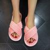 New Style Open-toed Corduroy Home Indoor Floor Light and Comfortable Open-toe Slippers