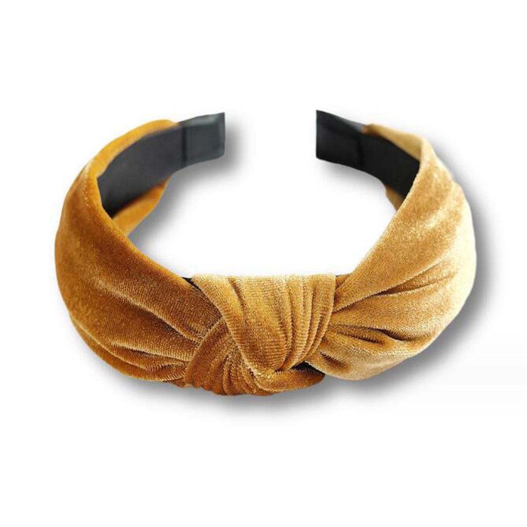 PROLY New Fashion Headband For Women Classic Canary Velvet Center Knot Casual Hairband Winter For Adult Turban Hair Accessories