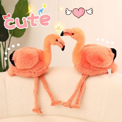 Neue Simulierte Flamingo-Puppe Niedlicher Vogel Plüschtier Puppe Kinderkissen Ornamente