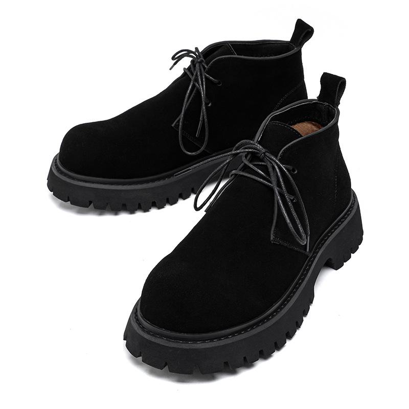 Derby shoes winter new one-pedal low-top leather shoes men's retro platform lightweight casual shoes 43348-R