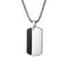 Men's Stylish Dog Tag Pendant Necklace, Stainless Steel Geometric Dog Tag Necklace, Fashion Casual Jewelry Gifts for Father Day
