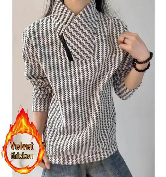 Unisex Fishbone Pattern Zipper Hoodie - AutumnWinter Heavyweight Plus Velvet Long Sleeve with Slanted and Stand Collar XXXL белый 1990₽