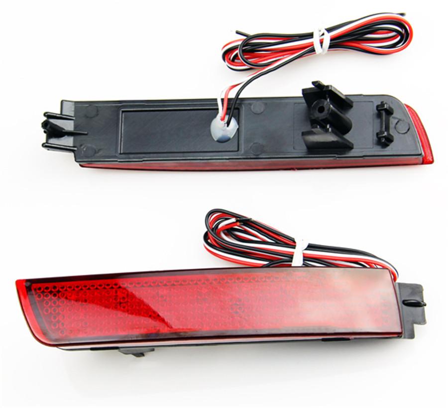 2 Pcs 12V Car Rear Bumper LED Reflector Red Lens Tail Brake Lamp FX35/FX37/FX50