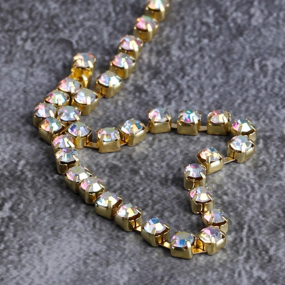 1PCS Crystal AB Crystal Chain 10 Yards Length Rhinestone Chain Trim Craft Decoration