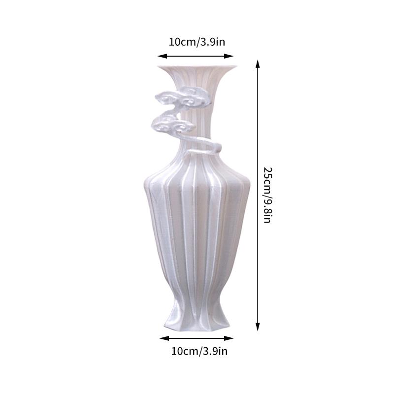 3D Printed Flower Vases Modern Simple Plastic Plant Pot Decorative White Vase for Pampas Grass Home Living Room Office Decor