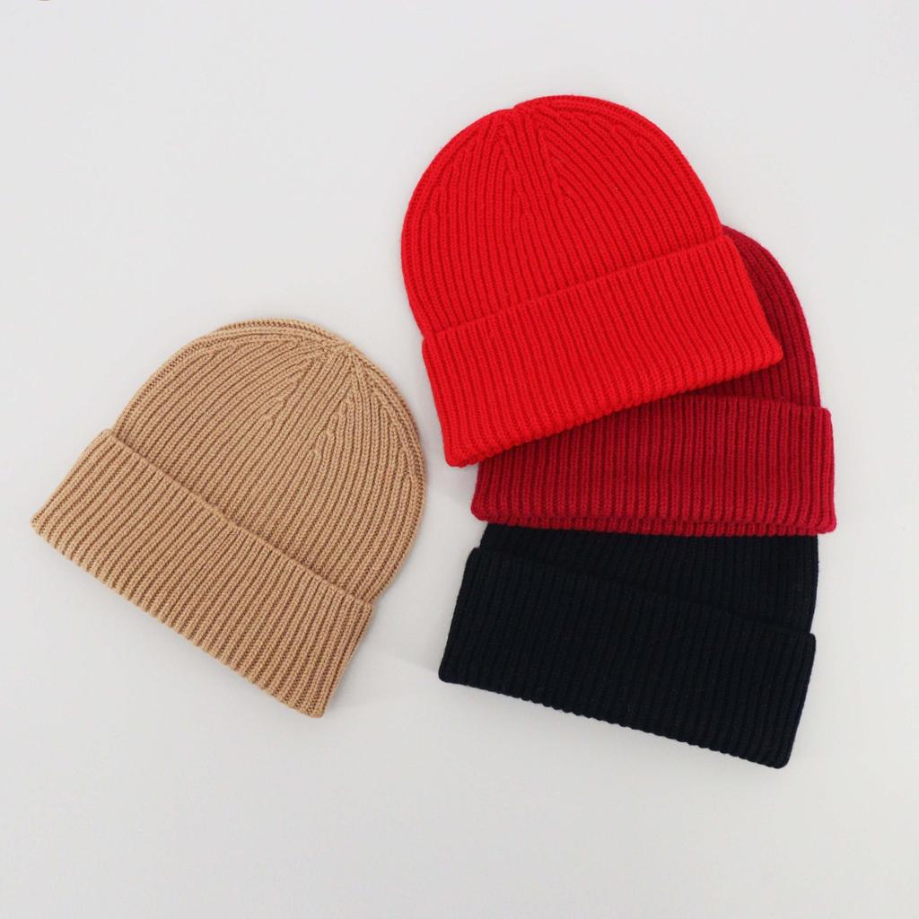 Winter New Solid Color 100% Pure Wool Knitted Hat, High-End And Versatile, Warm Woolen Hat For Men And Women