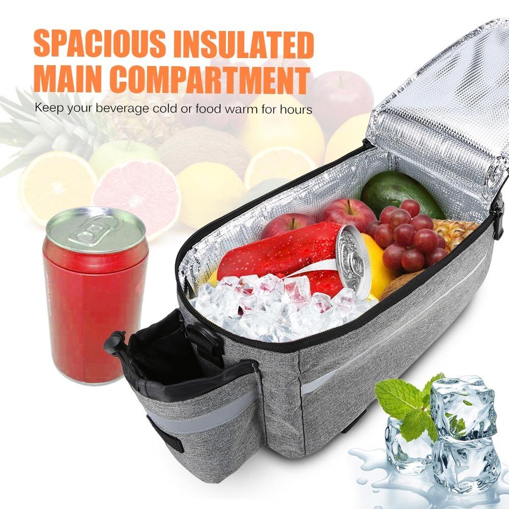

with Reflective Stripes Bike Pannier Bag Insulated Bike Trunk Bag Bike Rear Seat