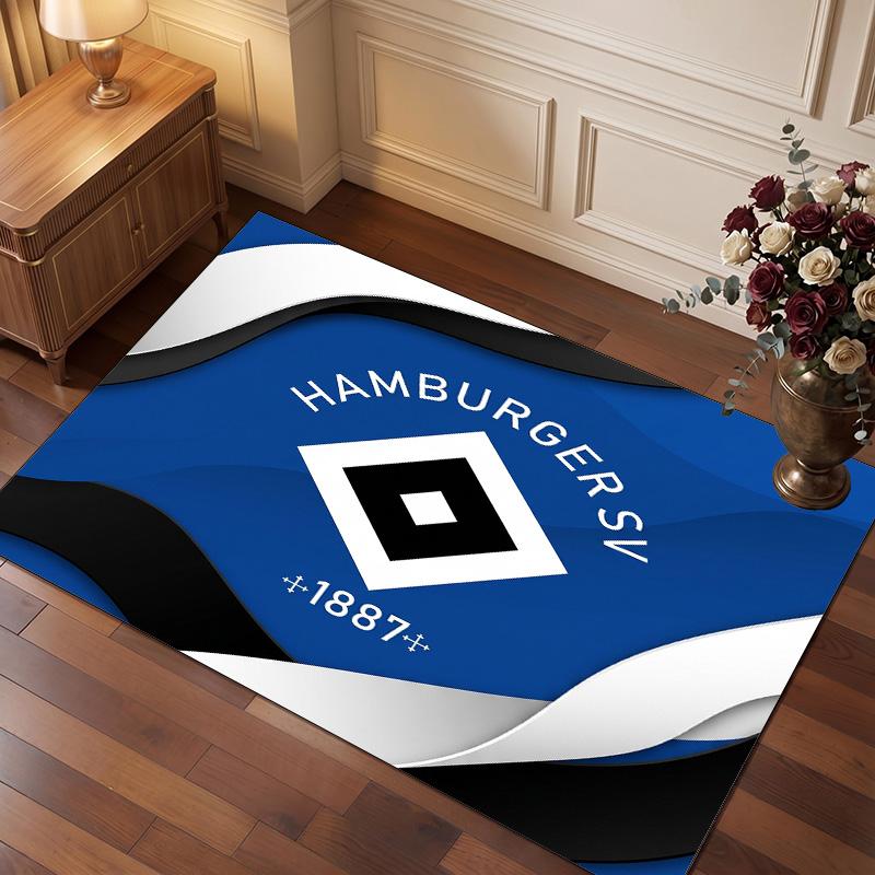 Tappeto in Velluto di Cristallo con Stampa Calcio Hamburger SV, Comodo Assorbente d'Acqua Antiscivolo Tappeto per Pavimenti Interni